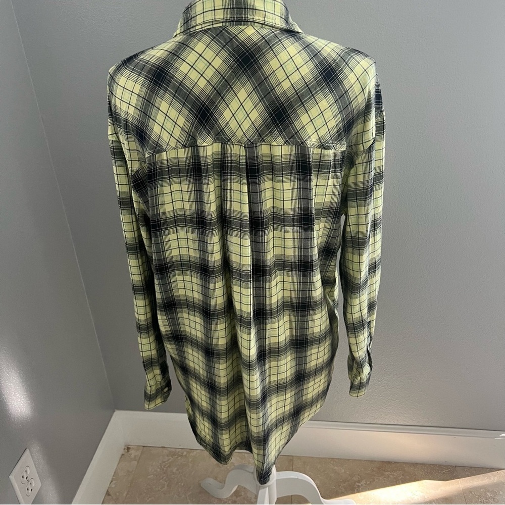 Abound Lime Green and Blue Button Down Shirt Relaxed Fit - Picture 4 of 9